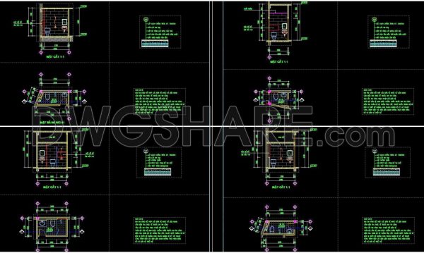 2 years ago
                

                
             490267. Free download of CAD technical drawings for the construction of bathrooms in townhouses