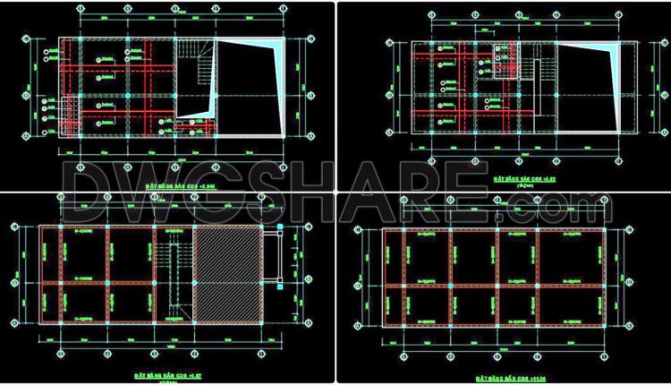 268. Structural Drawings Of 4-Story House A Complete Project 7.2m x 18m For Download