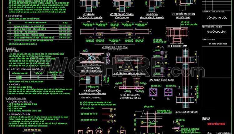 270. Structural Drawings Of 3-Story House A Complete Project 5m x 13.9m For Download