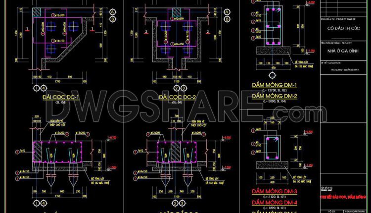 270. Structural Drawings Of 3-Story House A Complete Project 5m x 13.9m For Download