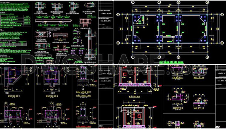 270. Structural Drawings Of 3-Story House A Complete Project 5m x 13.9m For Download