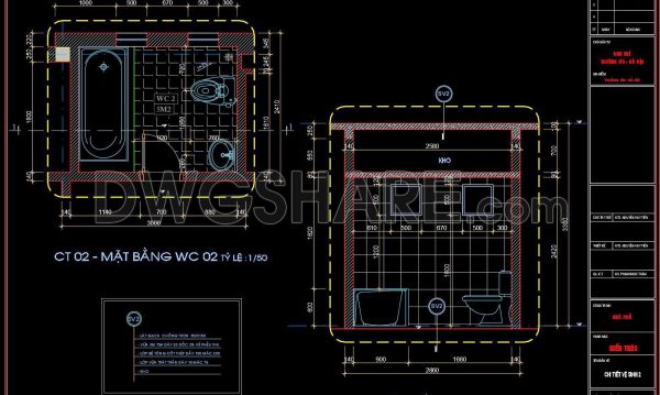 2 years ago
                

                
             504271. Free download of CAD technical drawings for the construction of bathrooms in townhouses