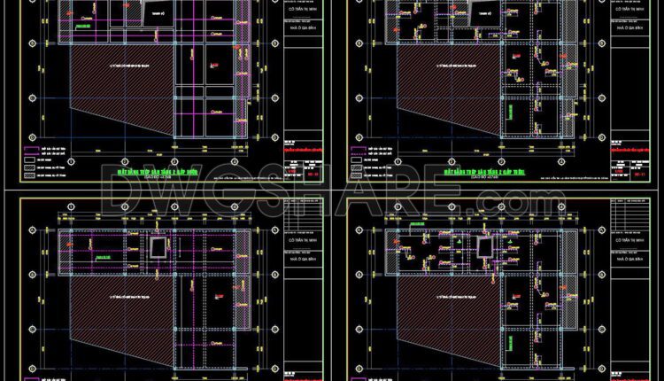 271. Structural Drawings Of 3-Story House A Complete Project 14.2m x 19.7m For Download