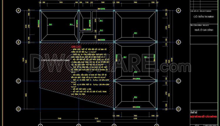 271. Structural Drawings Of 3-Story House A Complete Project 14.2m x 19.7m For Download