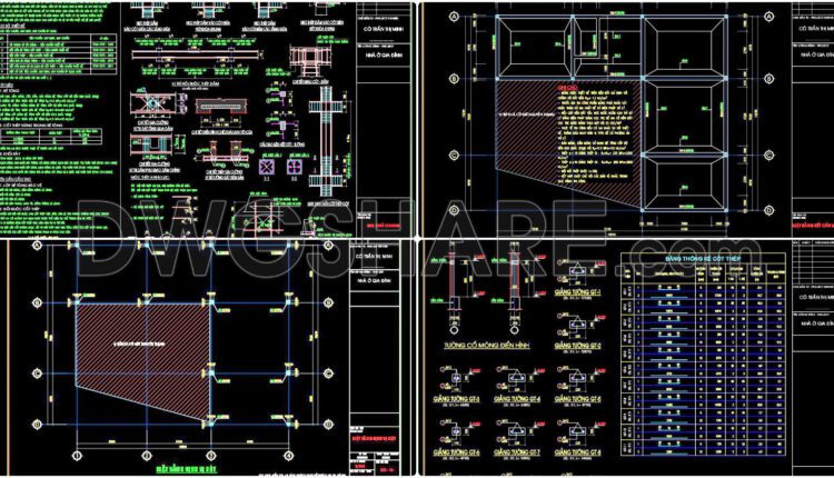 271. Structural Drawings Of 3-Story House A Complete Project 14.2m x 19.7m For Download