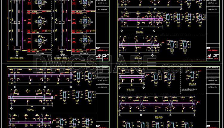 271. Structural Drawings Of 3-Story House A Complete Project 14.2m x 19.7m For Download