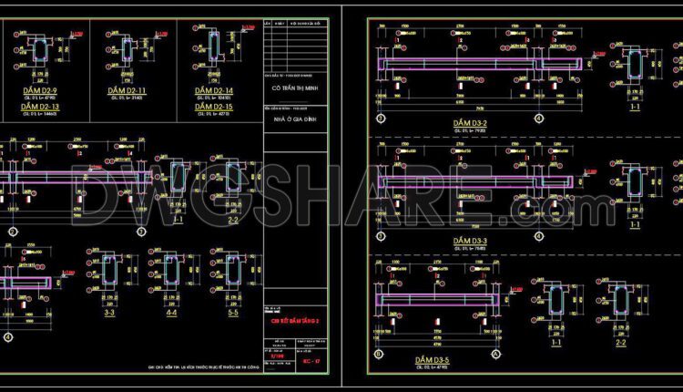 271. Structural Drawings Of 3-Story House A Complete Project 14.2m x 19.7m For Download