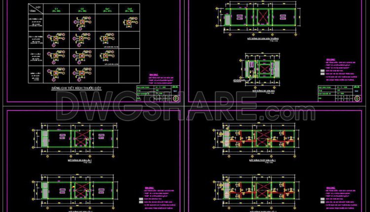 273. Structural Drawings Of 3-Story House A Complete Project 4m x 16.6m For Download