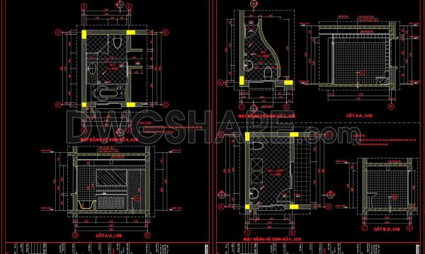 2 years ago
                

                
             455279. Free download of CAD technical drawings for the construction of bathrooms in townhouses