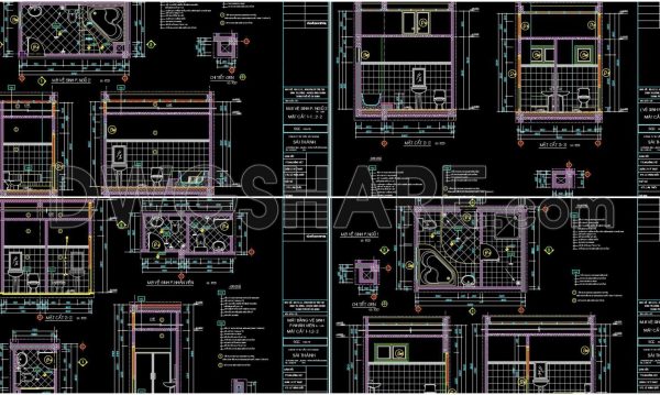 2 years ago
                

                
             783280. Free download of CAD technical drawings for the construction of bathrooms in townhouses