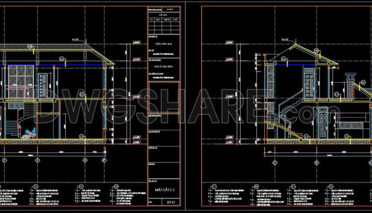 385. Download CAD Design Drawings for a 2-Story House with Dimensions 8.7m x 13.2m