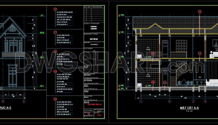 387. Download CAD Design Drawings for a 2-Story House with Dimensions 8m x 13m