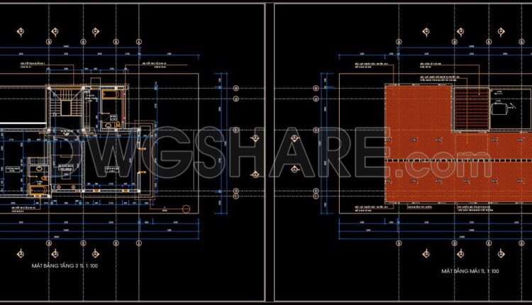 388. Download CAD Design Drawings for a 3-Story House with Dimensions 16m x 30m