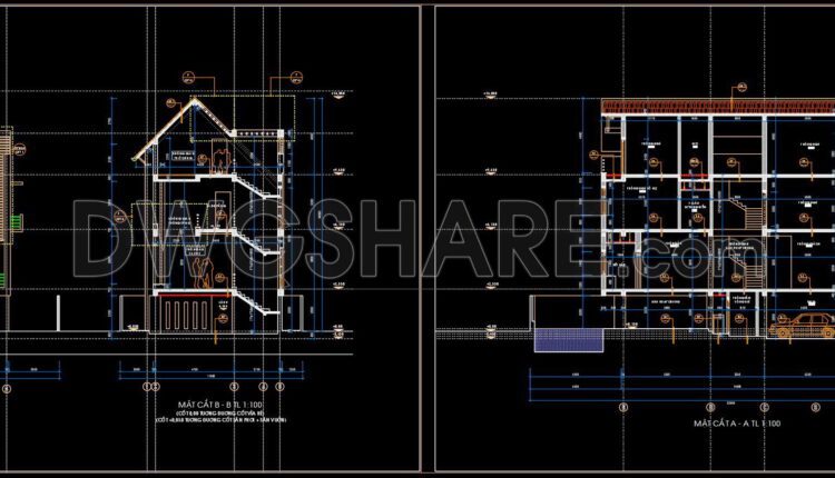 388. Download CAD Design Drawings for a 3-Story House with Dimensions 16m x 30m