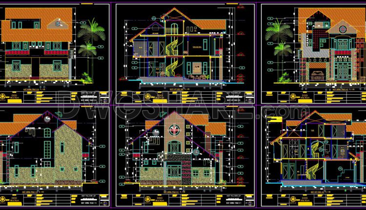 389. Download CAD Design Drawings for a 3-Story House with Dimensions 10m x 13m