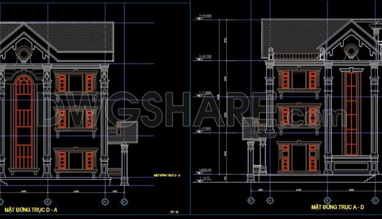 391. Download CAD Design Drawings for a 3-Story House with Dimensions 9m x 15.8m
