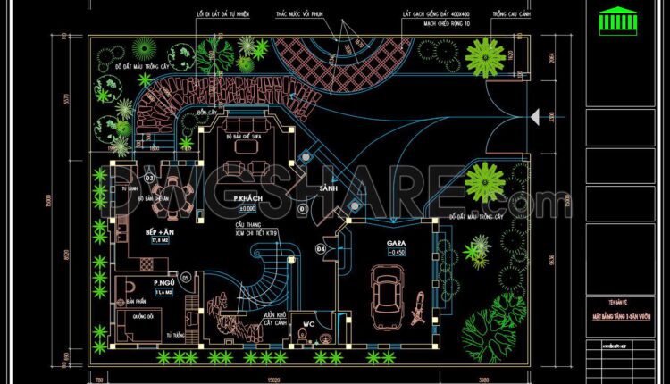 392. Download CAD Design Drawings for a 3-Story House with Dimensions 10.6m x 14.8m