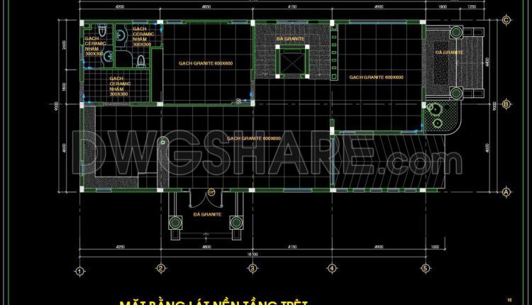 51. Download free detailed CAD drawings of floor plans for a 3-story townhouse