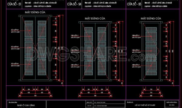 599. Detailed CAD Drawings Of Doors, Windows For Download