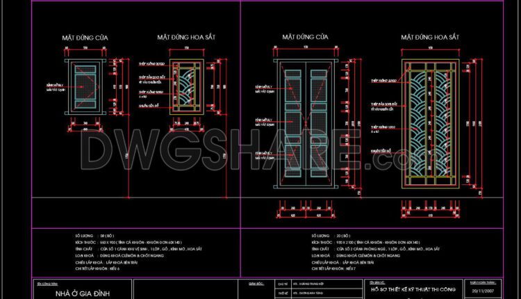 600. Detailed CAD Drawings Of Doors, Windows For Download