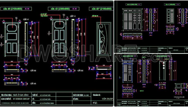 604. Detailed CAD Drawings Of Doors, Windows For Download
