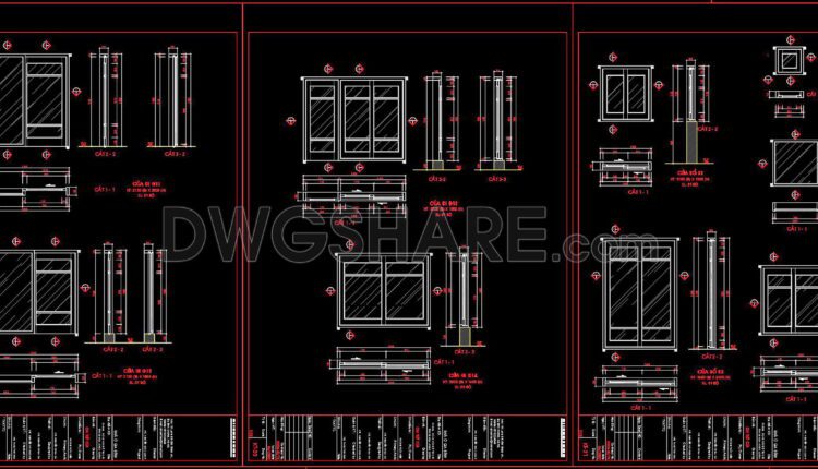 611. Detailed CAD Drawings Of Doors, Windows For Download