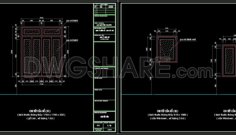 613. Detailed CAD Drawings Of Doors, Windows For Download