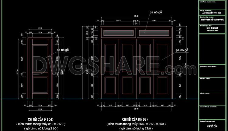 613. Detailed CAD Drawings Of Doors, Windows For Download