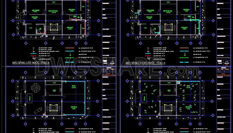 109. Cad Drawings Detailing The Design Of Water Supply And Drainage Systems For A 6-story Townhouse (2)