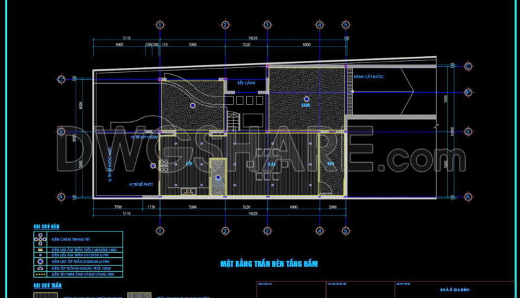147. Detailed CAD drawings for the ceiling layout design of a 3-story townhouse