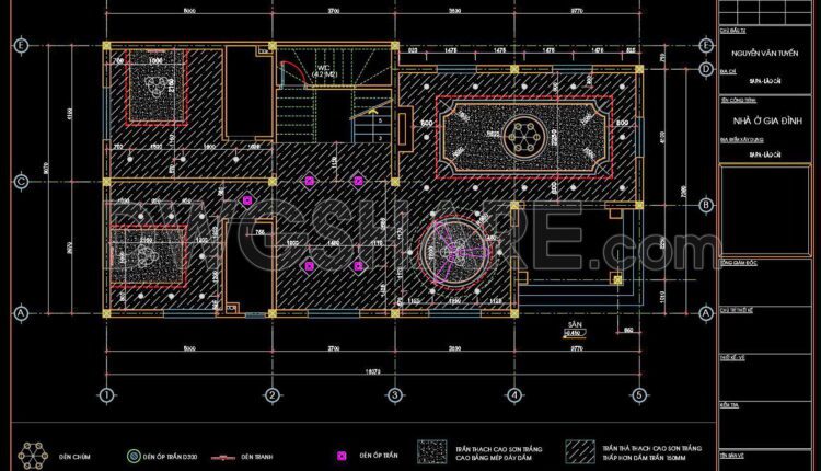 150. Detailed Cad Drawings For The Ceiling Layout Design Of A 3-story Townhouse (1)