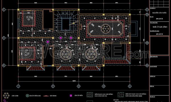 2 years ago
                

                
             910150. Detailed CAD drawings for the ceiling layout design of a 3-story townhouse