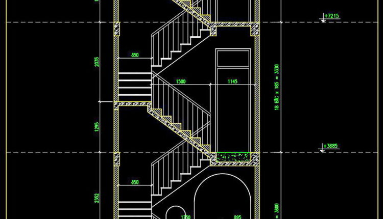 256. Download detailed CAD drawings of townhouse stairs