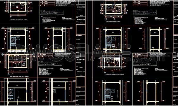 2 years ago
                

                
             612290. Free download of CAD technical drawings for the construction of bathrooms in townhouses
