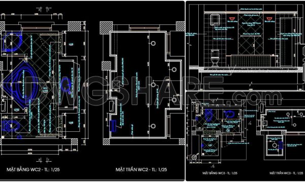 2 years ago
                

                
             461291. Free download of CAD technical drawings for the construction of bathrooms in townhouses