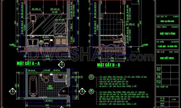 2 years ago
                

                
             749296. Free download of CAD technical drawings for the construction of bathrooms in townhouses