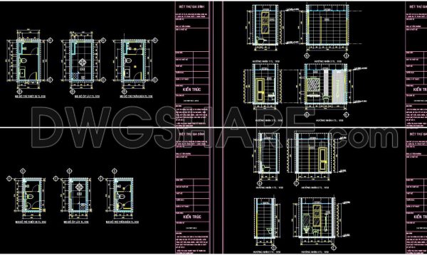 2 years ago
                

                
             521297. Free download of CAD technical drawings for the construction of bathrooms in townhouses
