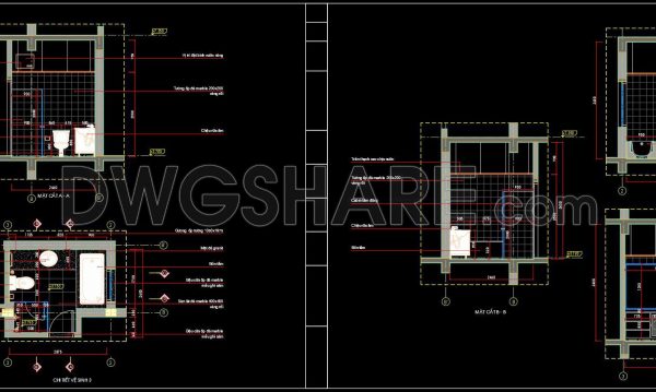 2 years ago
                

                
             863298. Free download of CAD technical drawings for the construction of bathrooms in townhouses