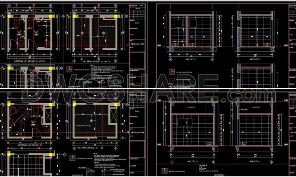 2 years ago
                

                
             756300. Free download of CAD technical drawings for the construction of bathrooms in townhouses
