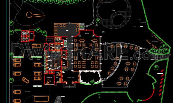 2 years ago
                

                
             1,98138. Download CAD Floor Plan Drawing of the Functional Layout for a 4000m2 Restaurant