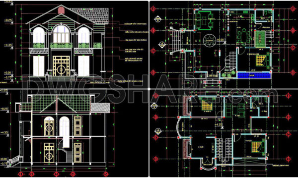 2 years ago 1609396. Download CAD Design Drawings for a 2-Story House with Dimensions 11m x 16m
