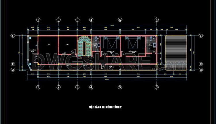464. Download Cad Design Drawings For A 3-story House With Dimensions 6.1m X 25.8m (2)