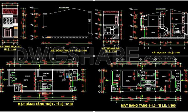 2 years ago
                

                
             1,224465. Download CAD Design Drawings for a 2-Story House with Dimensions 5m x 16m