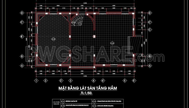 57. Download Free Detailed Cad Drawings Of Floor Plans For A 4-story Townhouse (1)