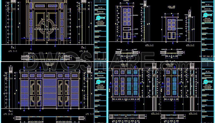 621. Detailed CAD Drawings Of Doors, Windows For Download