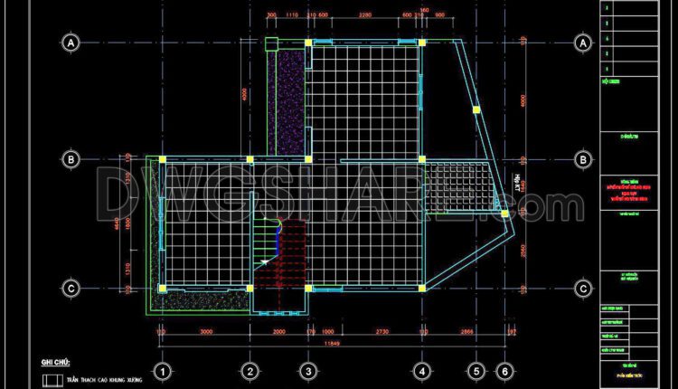 153. Detailed Cad Drawings For The Ceiling Layout Design Of A 2-story Townhouse (1)