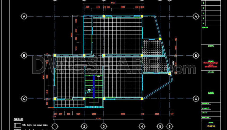 153. Detailed Cad Drawings For The Ceiling Layout Design Of A 2-story Townhouse (2)