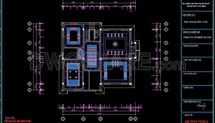 154. Detailed Cad Drawings For The Ceiling Layout Design Of A 3-story Townhouse (2)
