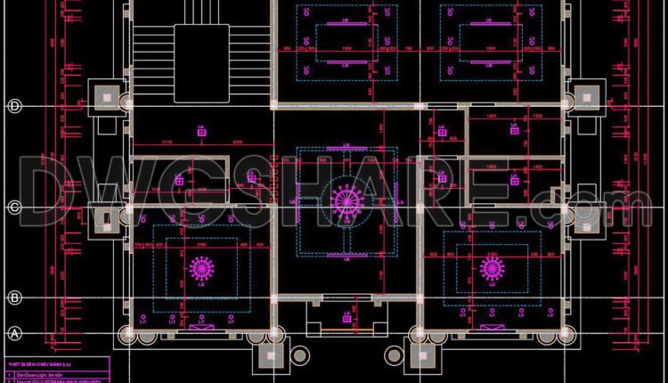 156. Detailed Cad Drawings For The Ceiling Layout Design Of A 4-story Townhouse (4)