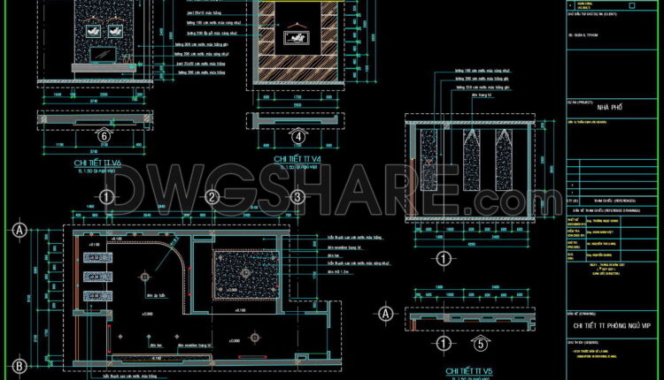 21. Download Detailed Cad Drawings Of Interior Wall Elevations For The Living Room And Bedroom (2)
